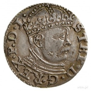 trojak 1586, Ryga, duża głowa króla; Iger R.86.1.a (R),...