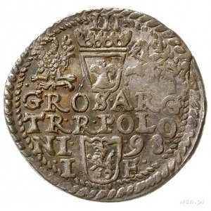 trojak 1598, Olkusz, duże popiersie króla; Iger O.98.4....