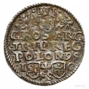 trojak 1595, Bydgoszcz, na awersie POL M D L, odmiana z...