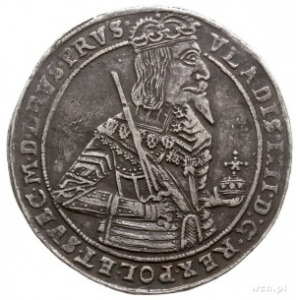 talar 1638, Toruń, małe cyfry daty, Aw: Półpostać króla...