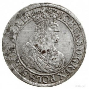 ort 1660, Gdańsk, popiersie króla z rękawem; CNG 289.I;...