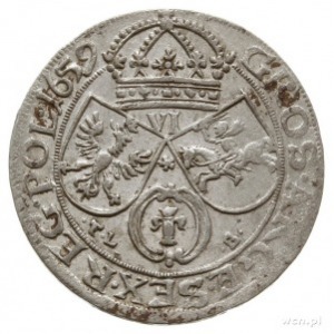 szóstak 1659, Kraków, na rewersie inicjały .T.L-.B. i g...