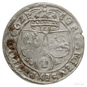 szóstak, 1662 GB-A, Lwów, bez herbu podskarbiego pod po...