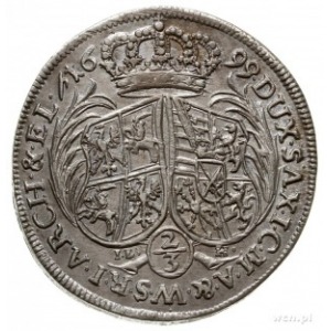 2/3 talara (gulden) 1699, Drezno, IL-H pod tarczami, ha...