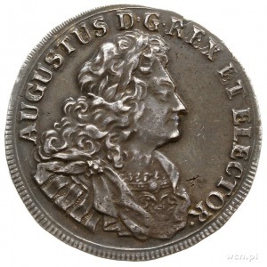 2/3 talara (gulden) 1708, Drezno, Aw: Popiersie króla, ...