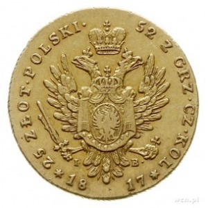 25 złotych 1817, Warszawa; złoto 4.89 g; Plage 11, Bitk...