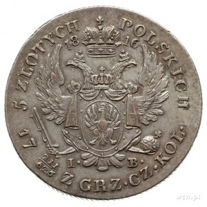 5 złotych 1816, Warszawa; Plage 31, Bitkin 825, H.Cz. 3...