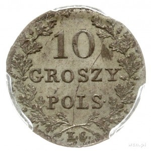 10 groszy 1831, Warszawa, odmiana z prostymi łapami Orł...