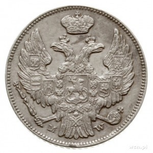 15 kopiejek = 1 złoty 1837 MW, Warszawa; Plage 408, Bit...