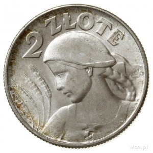 2 złote 1925 “kropka po dacie”, Londyn, głowa kobiety z...