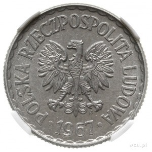 1 złoty 1967, Warszawa, aluminium, Parchimowicz 213d; r...