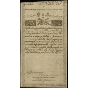 25 złotych polskich 8.06.1794; seria D, numeracja 31359...