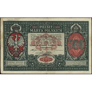 500 marek polskich 15.01.1919; numeracja 677705; Lucow ...
