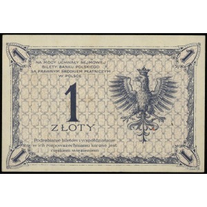 1 złoty 28.02.1919; seria 94 J, numeracja 029187; Lucow...