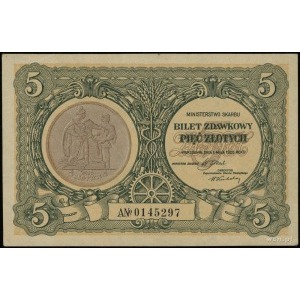 5 złotych 1.05.1925; seria A, numeracja 0145297; Lucow ...