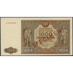 1.000 złotych 15.01.1946; seria A, numeracja 0000000, c...