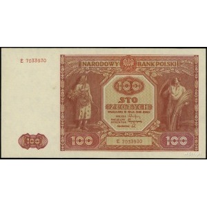 100 złotych 15.05.1946; seria E, numeracja 7033930; Luc...