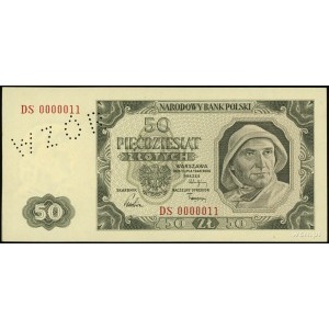 50 złotych 1.07.1948; seria DS, numeracja 0000011, bez ...