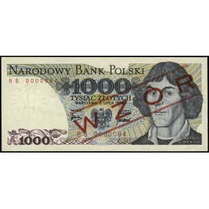 1.000 złotych 2.07.1975; czerwony ukośny nadruk WZÓR / ...