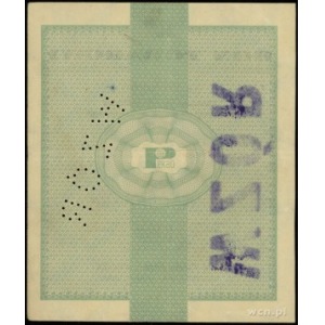 wzór bonu towarowego 1 dolar 1.01.1960; granatowo-fiole...