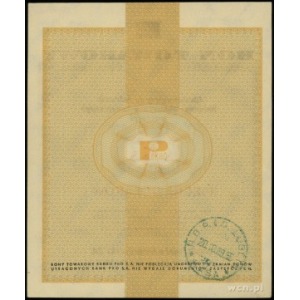 bon towarowy 5 dolarów 1.01.1960; seria Ce, numeracja 0...