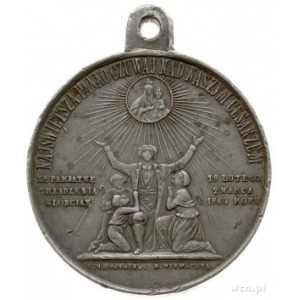 Aleksander II, - medal z uszkiem sygnowany na awersie H...