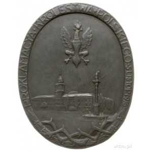 medal jednostronny z okazji proklamacji Królestwa Polsk...
