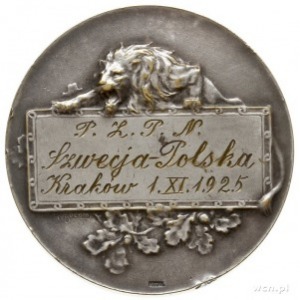 medal wydany przez PZPN z okazji meczu piłkarskiego Szw...