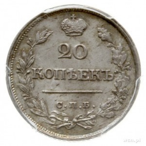 20 kopiejek 1820 / 1822 СПБ ПД, Petersburg; przebita na...