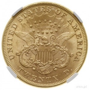 20 dolarów 1873, Filadelfia; odmiana z otwartą cyfrą 3;...