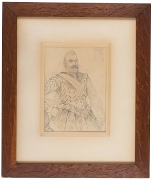 Jan Matejko (1838 Kraków – 1893 tamże), Popiersie mężczyzny w półzbroi, lata 1858–1860