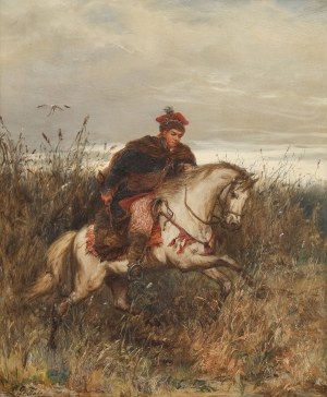 Ludwik Gędłek (Kraków 1847 - Wiedeń 1904), Posłaniec – Krakus pędzący na koniu