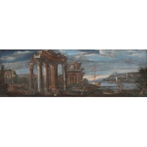 Painter unspecified (19th/20th century), Landscape with staffage