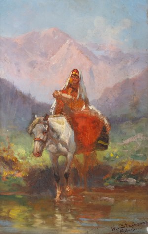 Władysław Stachowski (1852 Kuba - 1932 Warszawa), Kaukaska dziewczyna na koniu