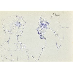 Roman BANASZEWSKI (1932-2021), Szkic popiersia kobiety z prawego oraz lewego profilu