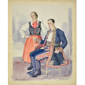 Józef PIENIĄŻEK (1888-1953), Couple from Przyszowa, 1933