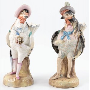 COCK AND HEN, 19th/20th century.