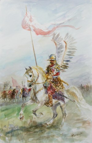 Zenon Aniszewski (ur. 1948 r. Grudziądz), Husarz na koniu, 2021 r.