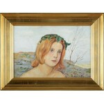 Wlastimil HOFMAN (1881-1970), Wiosna (portret dziewczynki w wianku) (1923)