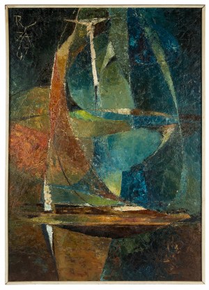 Ryszard Zając (1929 Kosów Huculski – 2016 Binningen k. Bazylei), Kompozycja niebieska, 1967