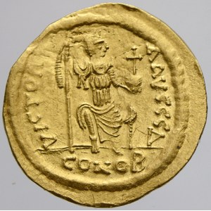 Byzanc.  Justinus II. (565-578). Solidus, minc. Constantinopol, Au 21 mm (4,43 g). SB-345, Sommer-5...