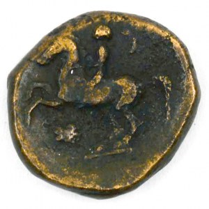 Makedonie.  Filip II. (359-336 př.n.l.). AE 16. Jezdec na koni / hlava zleva