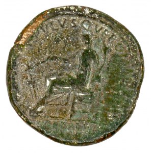Traianus  (98-117). Sestercius. SENATVS POPVLVS QVE ROMANVS. RIC-jako 476.  nedor., hr....