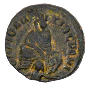 Julianus II.  (361-363). AE 15-16 mm, anonymní ražba Antiochie - zn. SMA. Stojící Apollo ...