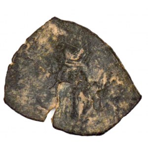 Isaac II.  (1185-95). AE miskovitý follis.  naprasklý ražbou