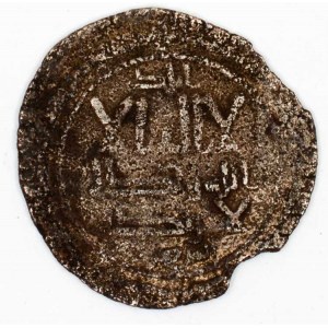 Indie - Karachanovci.  Arslan Chán (996-1025). Bilon. dirham, minc. AS - SAS (Aš-Šaš).  okr., ox...