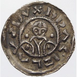 Břetislav I.  (1037-55). Denár. Cach-322.  patina