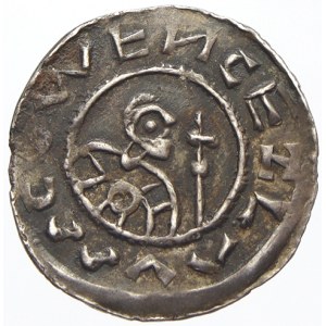 Břetislav I.  (1037-55). Denár. Cach-322.  patina