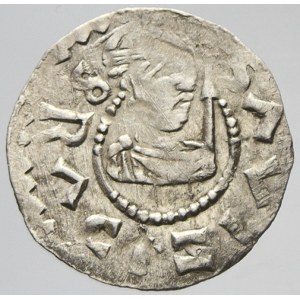 Břetislav II.  (1092-1100). Denár. Cach 389b.  lehce nedor.