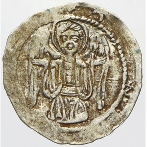 Soběslav I.  (1125-40). Denár. Cach-577 (na rubu vlevo i vpravo křížek)